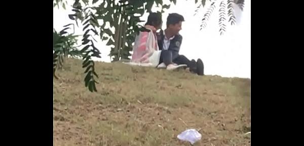  Indian lover kissing in park part 2